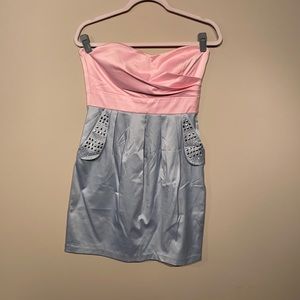 Pink and silver cocktail dress